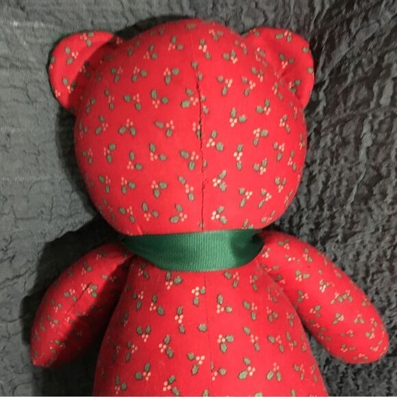 VTG Red Teddy Bear With Jingle Bell - Picture 6 of 9